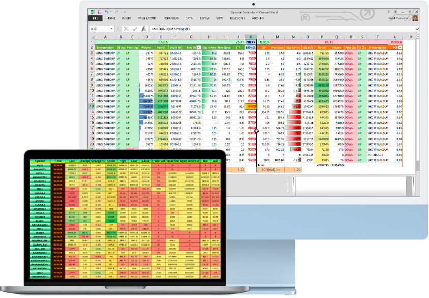 excel feature for trading